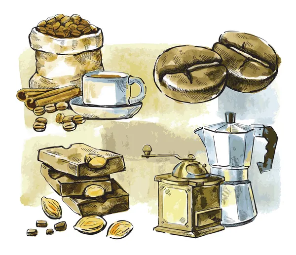 Thème du café vectoriel — Image vectorielle