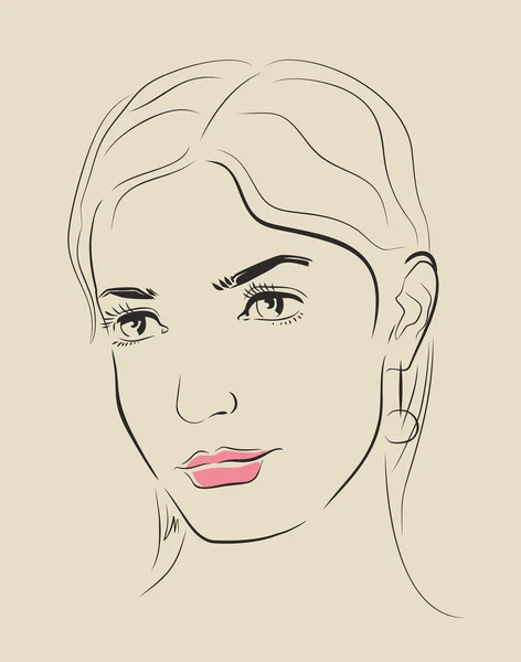 Vector cara de mujer — Vector de stock