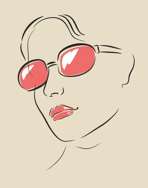 Cara vectorial en gafas — Archivo Imágenes Vectoriales