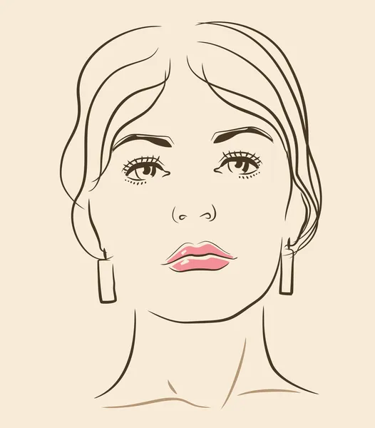 Vektor kvinna ansikte — Stock vektor