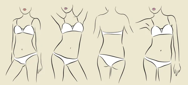 Bikinili kadın vektör — Stok Vektör