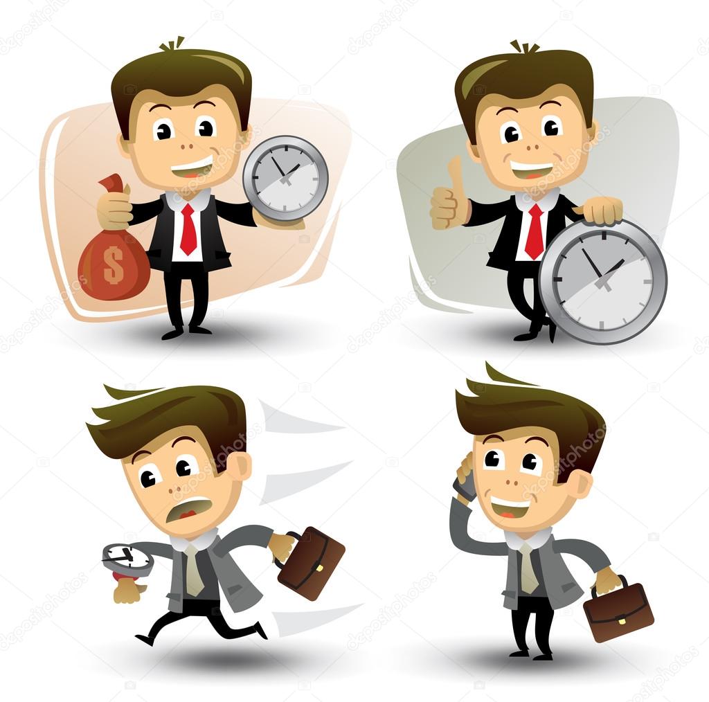 Vector businessman in various poses