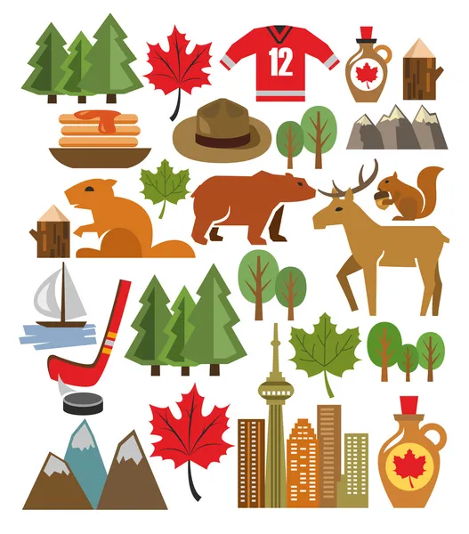 Vector canada icono conjunto — Vector de stock