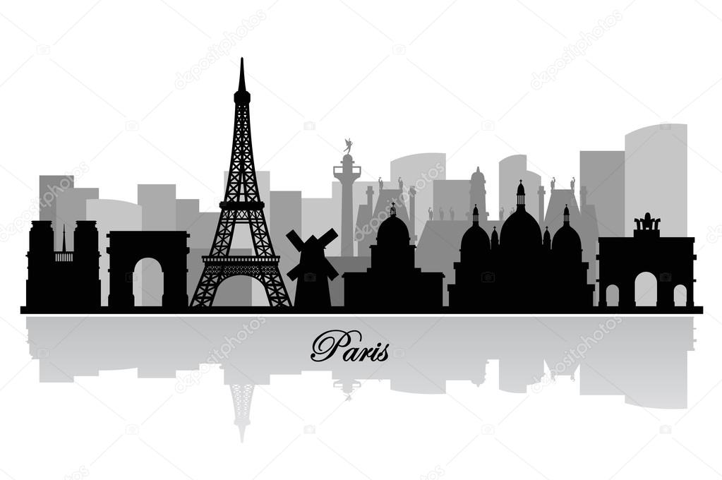 Vector paris skyline silhouette Stock Vector Image by ©bioraven 37446931