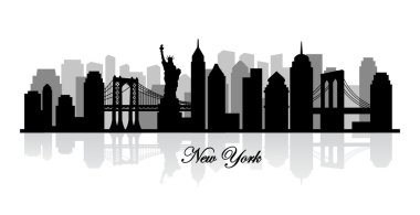 New york skyline siluet vektör