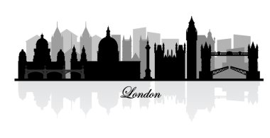 Londra manzarası siluet vektör