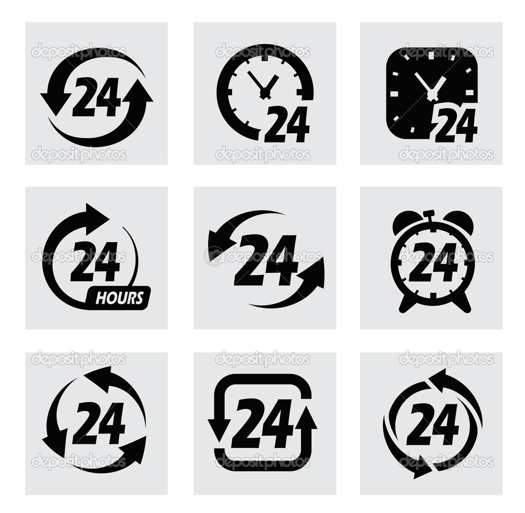 Vector 24 hours symbols