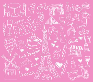 paris illüstrasyon vektör el çekilmiş