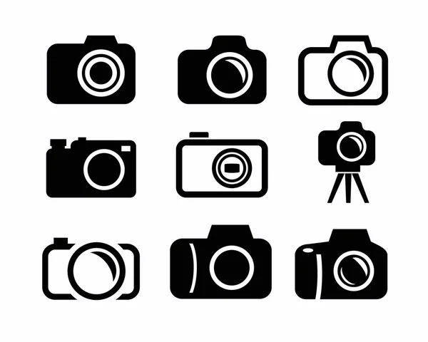 Ícones de câmera — Vetor de Stock