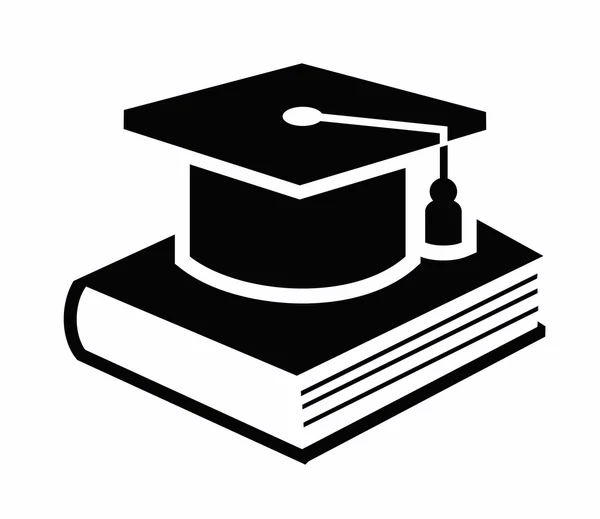 Tapa de graduación e icono del libro — Vector de stock