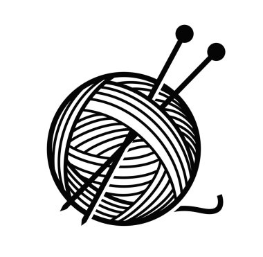 Yarn and needles clipart