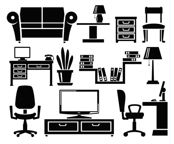 Furniture icons — Stock Vector