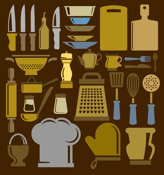 Icônes de cuisine — Image vectorielle