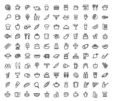 Vector food icons set