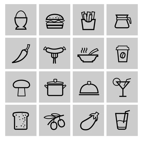 Vector food icons set — Stock Vector