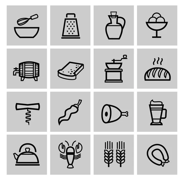 Conjunto de iconos de alimentos vectoriales — Archivo Imágenes Vectoriales