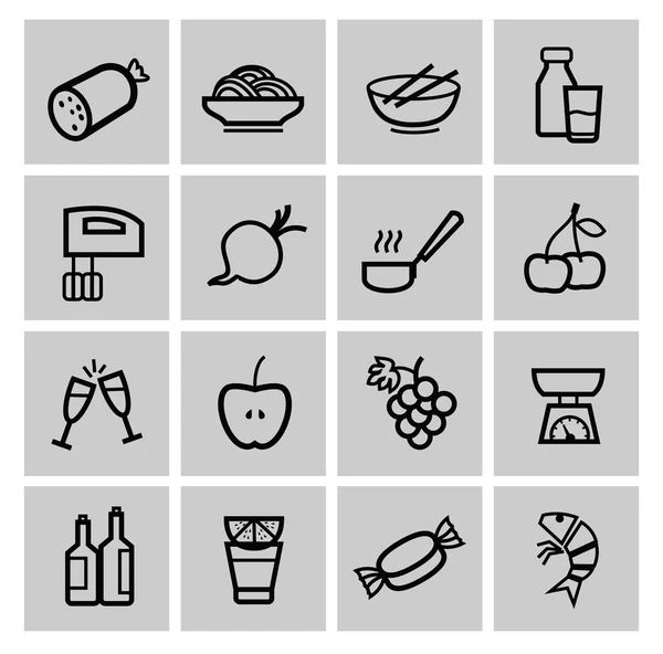 Conjunto de iconos de alimentos vectoriales — Vector de stock