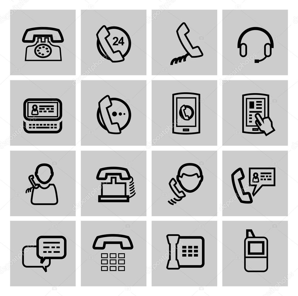 Vector black phone icons set Stock Vector Image by ©bioraven 40289209