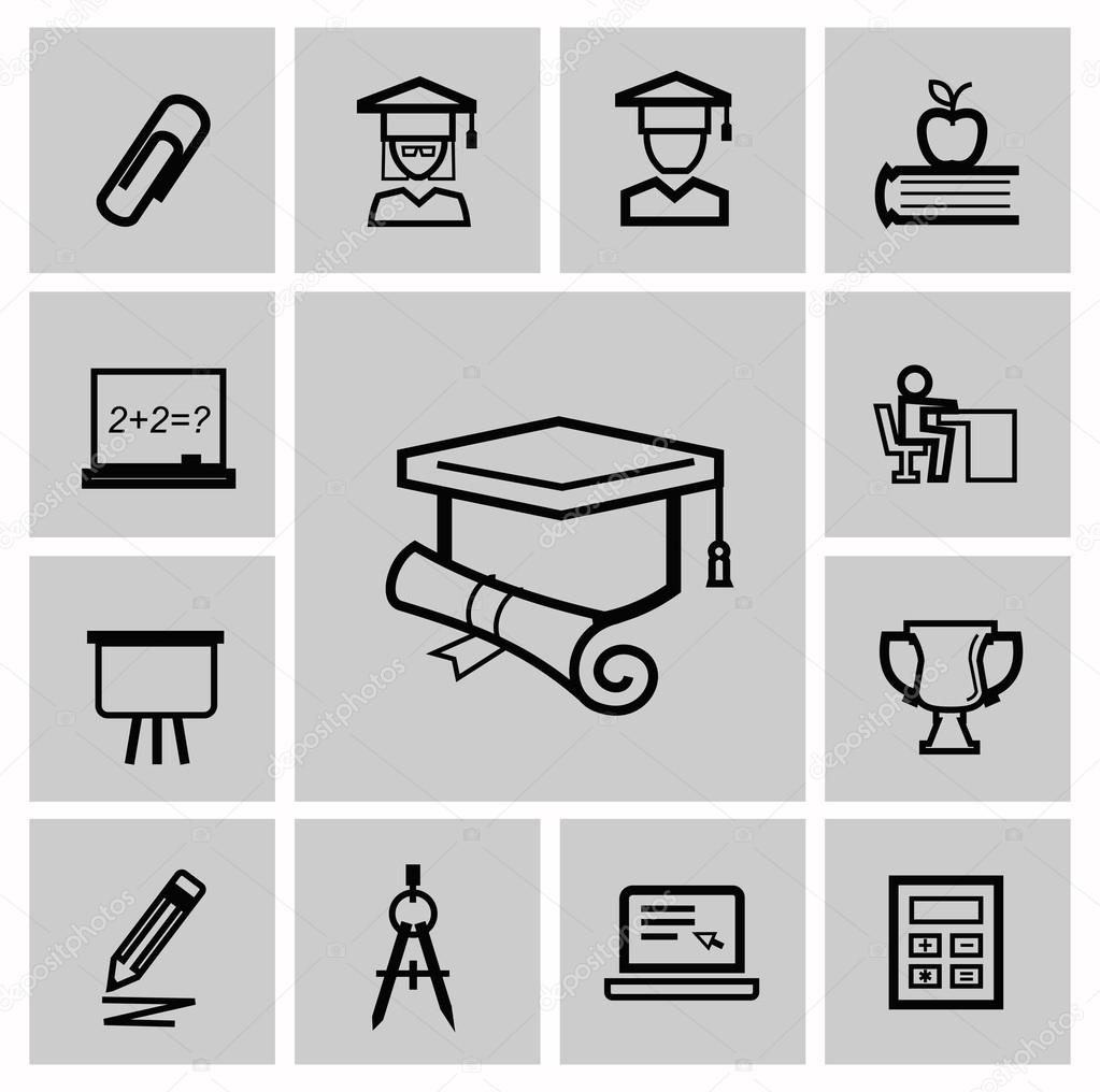 Education icons, signs, vector illustration set