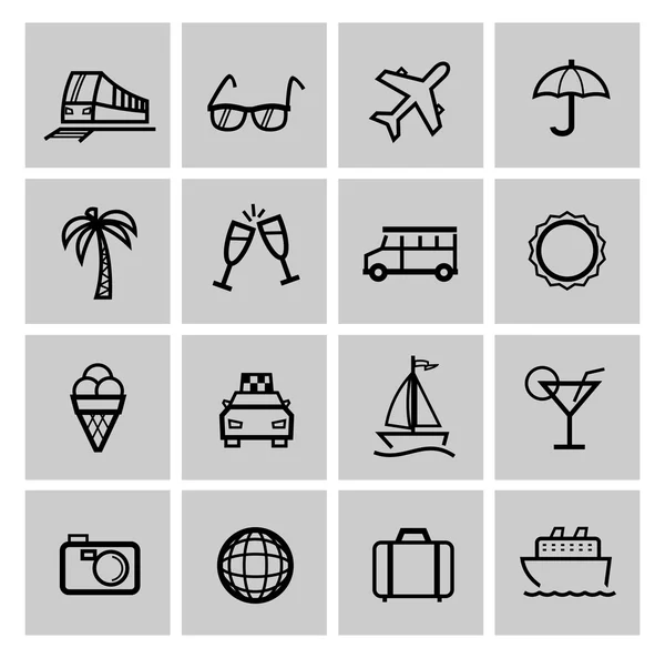 Turizm Icons set — Stok Vektör