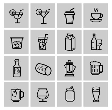 vektör içecekler simgeler kümesi