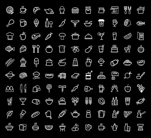 Ensemble d'icônes alimentaires vectorielles — Image vectorielle