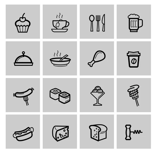 Conjunto de iconos de alimentos vectoriales — Archivo Imágenes Vectoriales