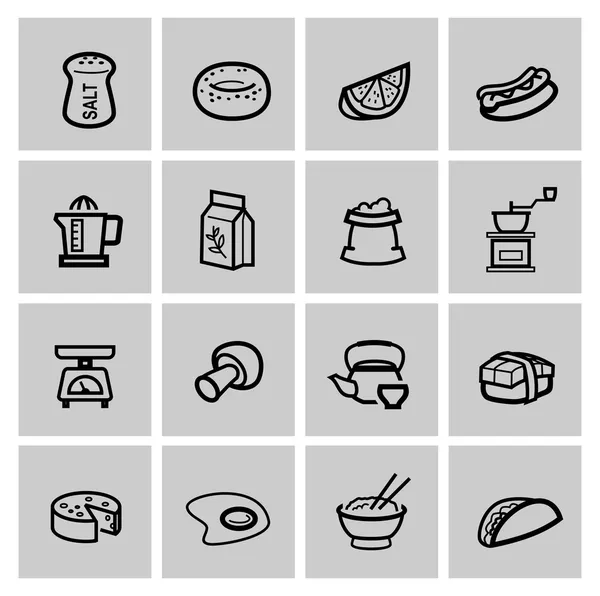 Conjunto de iconos de alimentos vectoriales — Archivo Imágenes Vectoriales