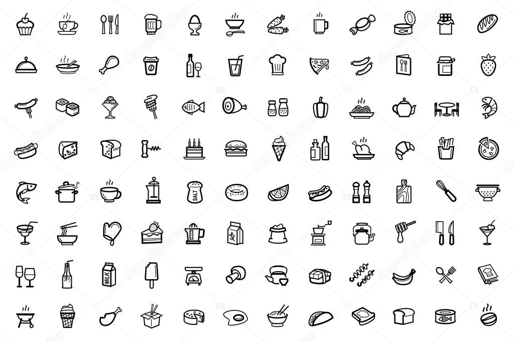 Vector food icons set