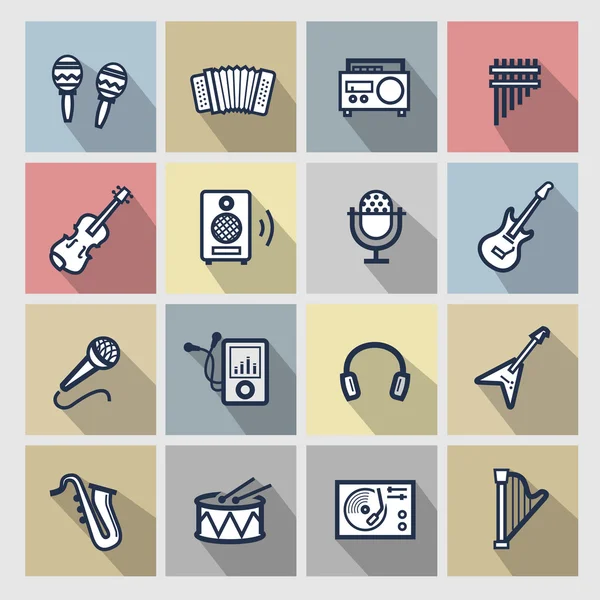 Conjunto de iconos de música vectorial — Vector de stock