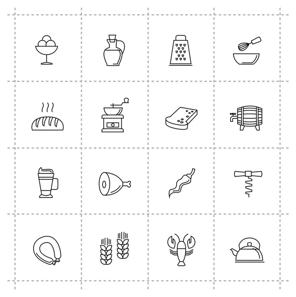 Conjunto de iconos de alimentos vectoriales — Vector de stock