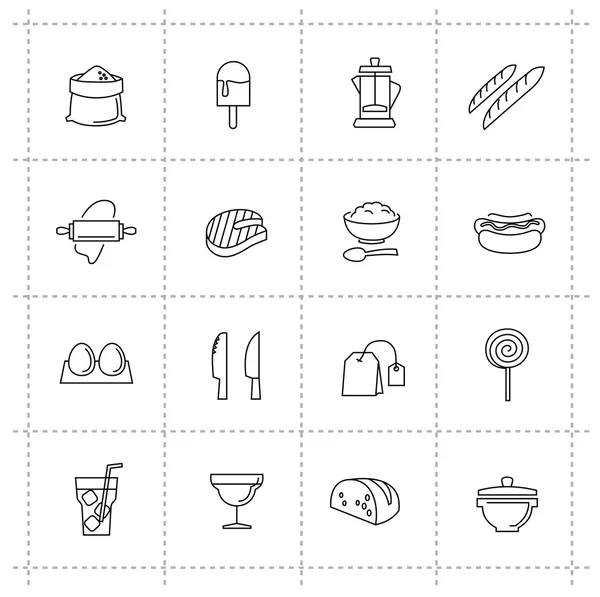 Ensemble d'icônes alimentaires vectorielles — Image vectorielle