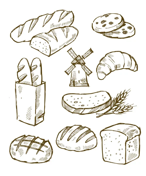 Ícones de pão — Vetor de Stock