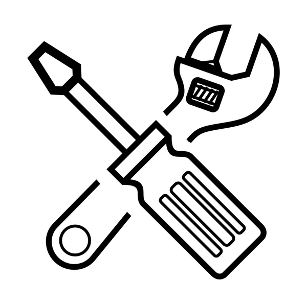 Screwdriver and Wrench — Stock Vector