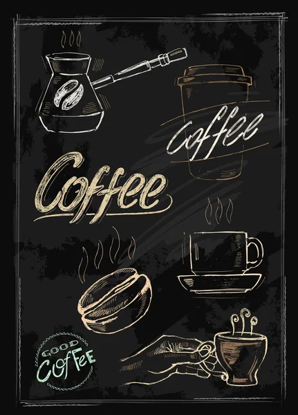 Chalk coffee — Stock Vector