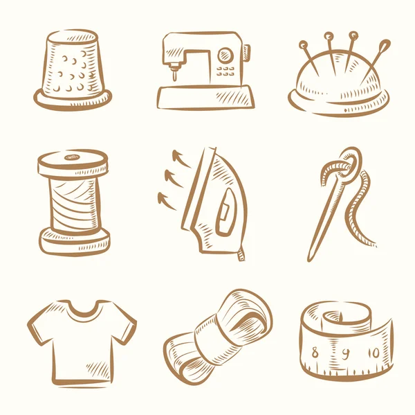 Conjunto de iconos de costura — Vector de stock