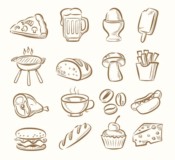 Keuken pictogram set — Stockvector