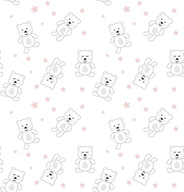 Sevimli ayıyla kusursuz desen.