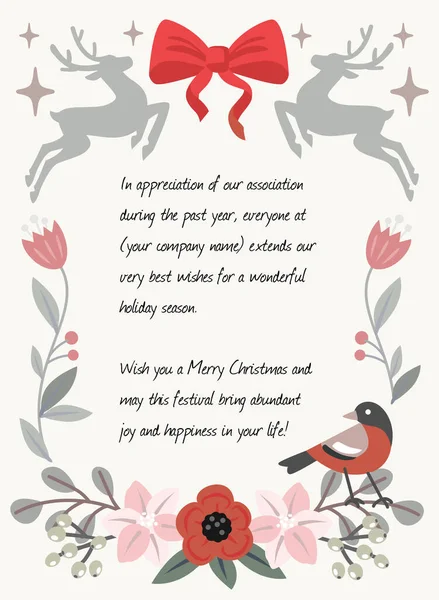 ( 영어 ) Christmas vector Frame With Holly Decoration and text. — 스톡 벡터