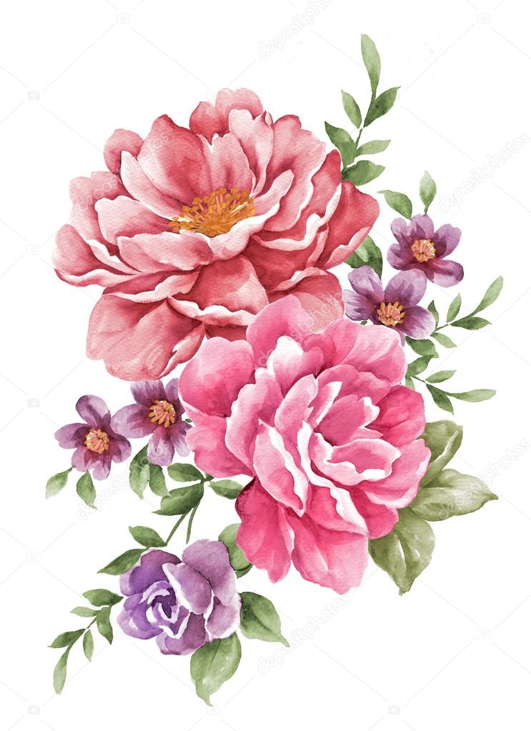 Watercolor illustration flower — Stock Photo © tanginuk1205 #36601359
