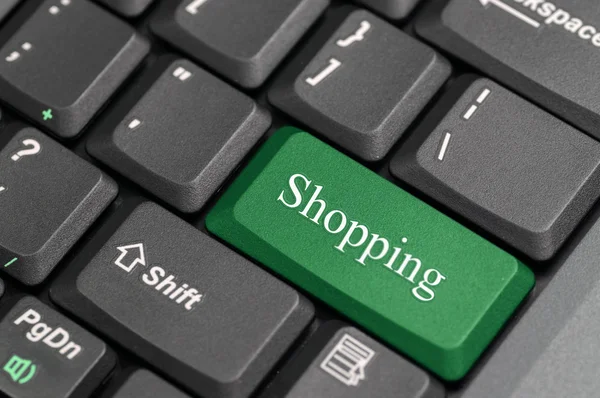 Shopping on keyboard — Stock Photo, Image