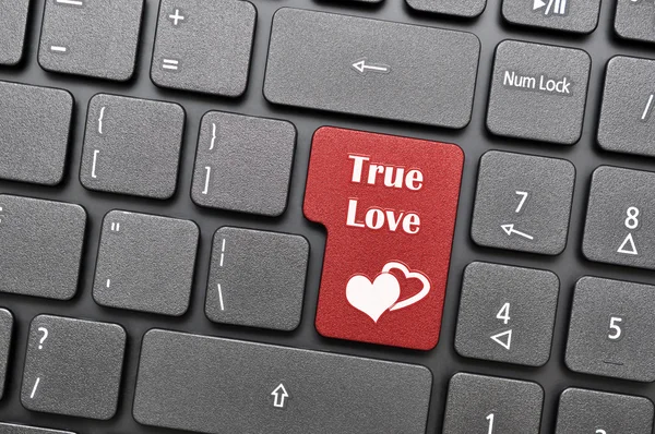 Sann kärlek på tangentbord — Stockfoto