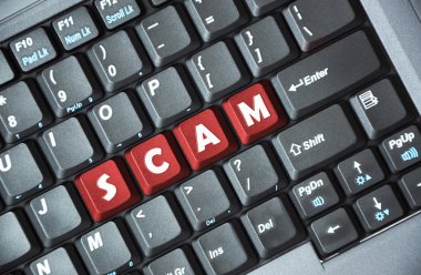 klavye üzerinde scam