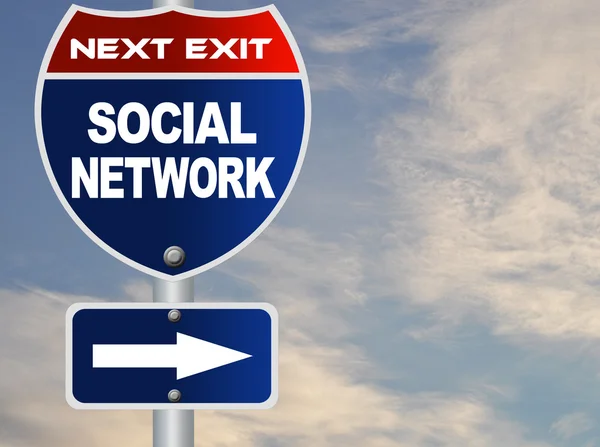 Social network road sign — Stock Photo, Image