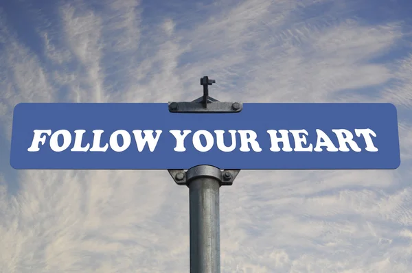 Follow your heart road sign — Stock Photo, Image