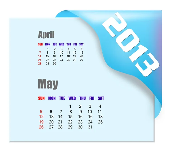 Mai-Kalender 2013 — Stockfoto