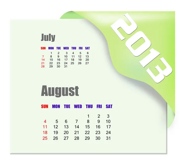 2013 calendario de agosto — Foto de Stock