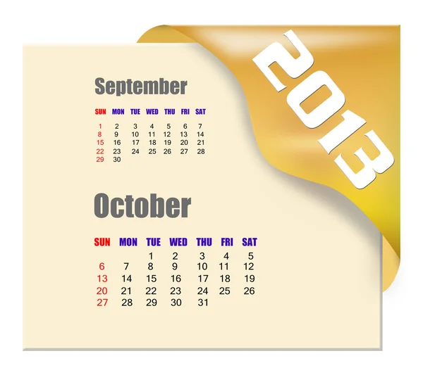 2013 calendario de octubre —  Fotos de Stock