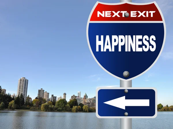 Happiness road sign — Stock Photo, Image