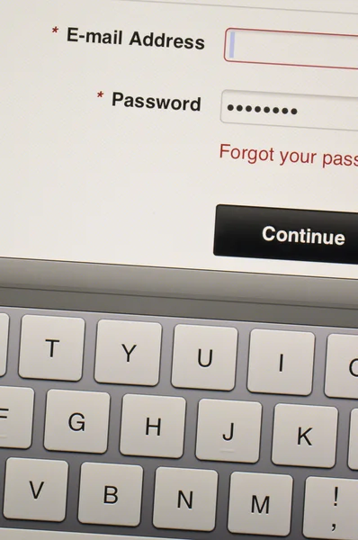 Log-in met e-mail en wachtwoord — Stockfoto